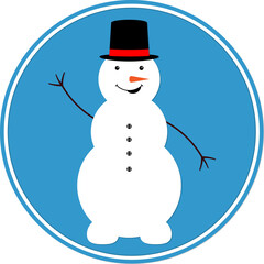 Snowman icon, winter symbol on transparent background.  PNG 