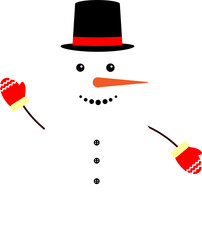 Snowman icon, winter symbol on transparent background.  PNG 