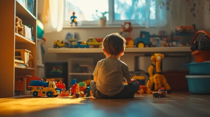 Child playing with toys in their room, domestic life, childhood, playtime, everyday moments