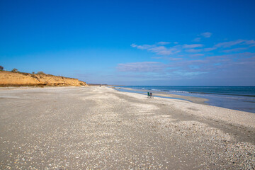 Landscape with the wild Corbu beach in Constanta County - Romania
