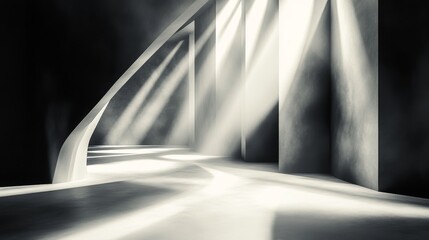 Abstract Light Beams in Modern Architectural Space