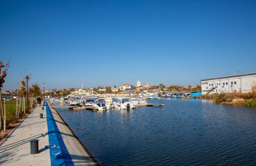 Obraz premium Landscape from the Jurilovca tourist port - Romania. It is a famous village in the Danube Delta