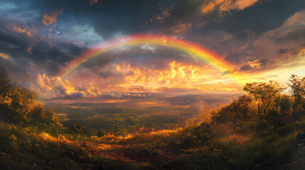 rainbow arching