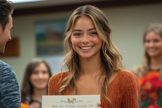 A team member receiving an appreciation certificate from the manager in a bright and cheerful ceremony