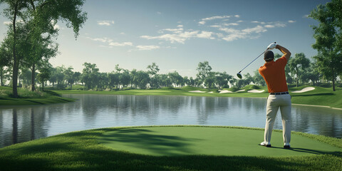 High-tech golf simulator featuring virtual courses and interactive gameplay. high quality image