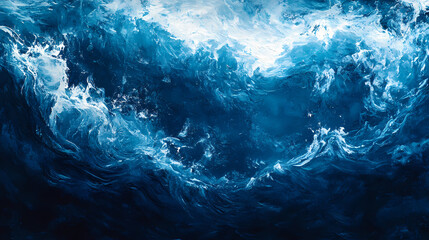 Obraz premium Aquatic abyss dark blue ocean depths seen from underwater perspective abstract seascape photo. ocean depths. illustration. Deep Ocean Abyss. Illustration
