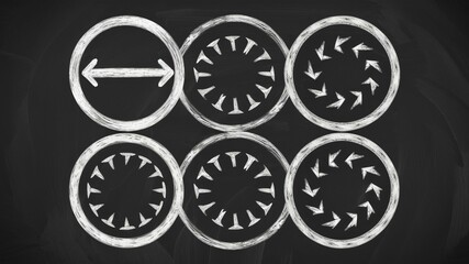 Chalkboard Arrows: A simple yet powerful visual representation of movement and direction, these chalk-drawn arrows on a blackboard create a captivating abstract design.  