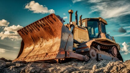 Powerful Bulldozer on Rocky Terrain 