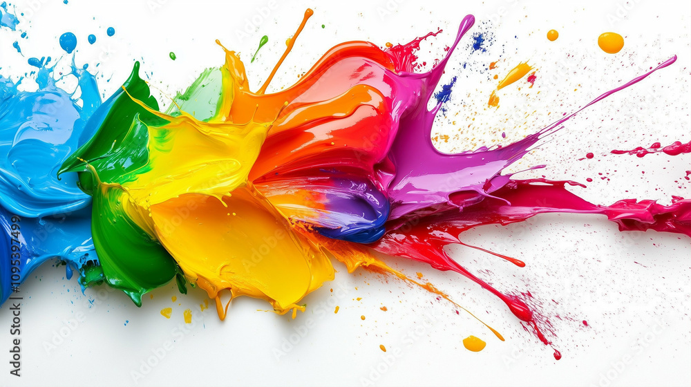 Poster paint splash with vibrant color splash creating dynamic paint art in motion abstract design and crea