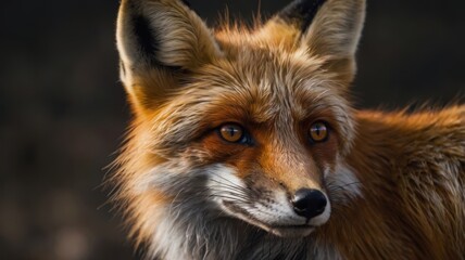 Fototapeta premium Fox with a brown and white coat