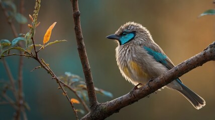 Bird is sitting on a branch