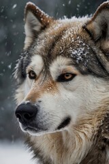 Naklejka premium Dog with a brown and white face