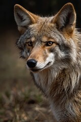 Fototapeta premium Coyote is standing in the grass