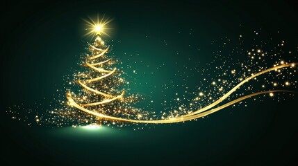 Enchanting Christmas Tree with Sparkling Lights and Warm Glow