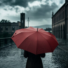 person under umbrella