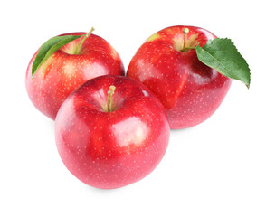 Fresh ripe red apples isolated on white