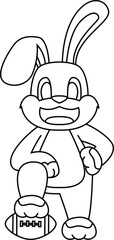 Rabbit American Football Sports Animal Vector Graphic Art Illustration