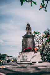 Escutura de anjo em um cemitério