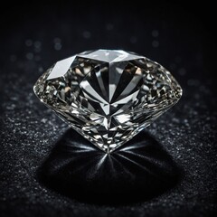 A brilliant-cut diamond resting on a sleek black velvet background with radiant light reflections.