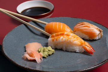 sushi and chopsticks