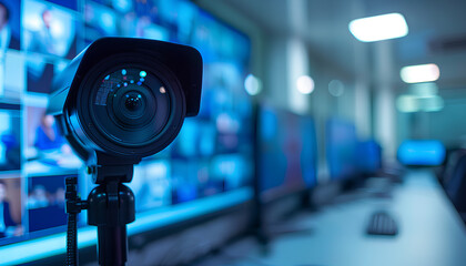 HD web cam installed on computer monitor for business meting
