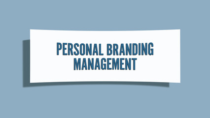 Personal Branding Management. A card isolated on blue background.