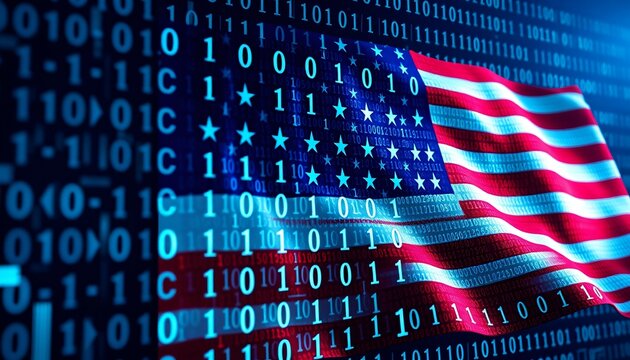 Digital Patriotism in Binary, Ai generated Images