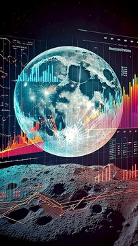 Astronomical object surface analysis featuring data and charts highlighting extraterrestrial anomalies.