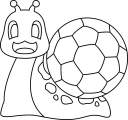 Obraz premium Snail Soccer player Soccer Animal Vector Graphic Art Illustration