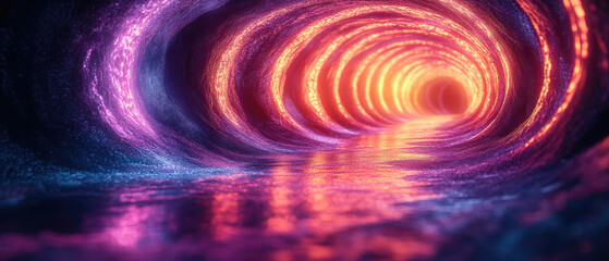 Abstract Swirling Tunnel of Light