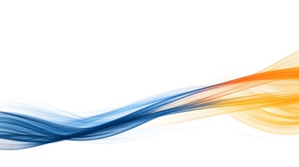  Abstract background with blurred speed lines in blue, orange, and yellow colors on a white background