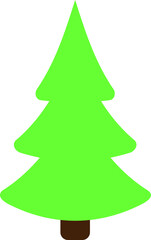 Christmas Tree icon, Xmas symbol on transparent background.  PNG 