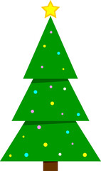 Christmas Tree icon, Xmas symbol on transparent background.  PNG 