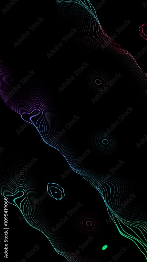 Poster curved wavy lines tech futuristic motion background. dynamic abstract line waving loop line. metaver