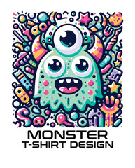 Monster Vector T Shirt Design 