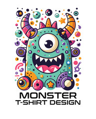 Monster Vector T Shirt Design 