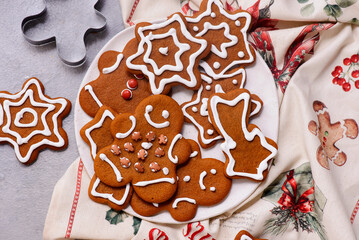 GINGERBREAD  on a Christmas rustic background