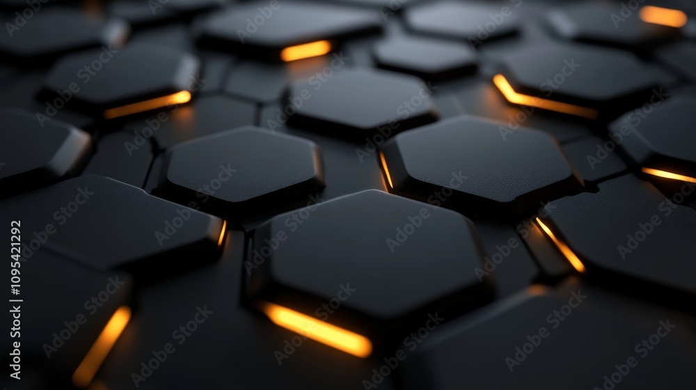 Poster illuminated hexagonal pattern abstract dark background