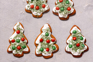 GINGERBREAD  on a Christmas rustic background