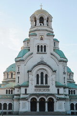 Fototapeta premium Majestic Alexander Nevsky Cathedral in Sofia, Bulgaria. A stunning example of Bulgarian Orthodox architecture, showcasing intricate details and grandeur. 