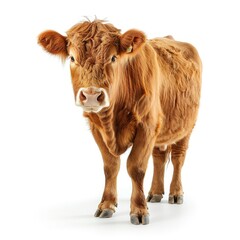 A beautiful Ox stand look at the camera isolated white background