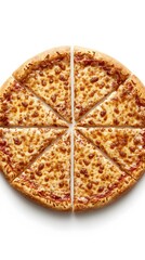 Food, Pizza, on White Background, Photo Realistic, Wallpaper, Cover and Screen for Smartphone, PC, Laptop, 9:16 and 16:9 Format