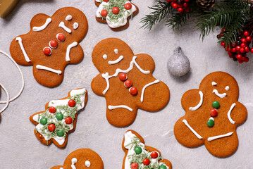 GINGERBREAD  on a Christmas rustic background