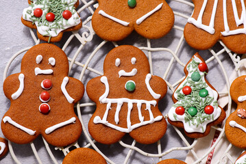 GINGERBREAD  on a Christmas rustic background