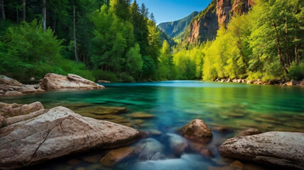 Fototapeta premium natural sunrise in the mountains background walpaper