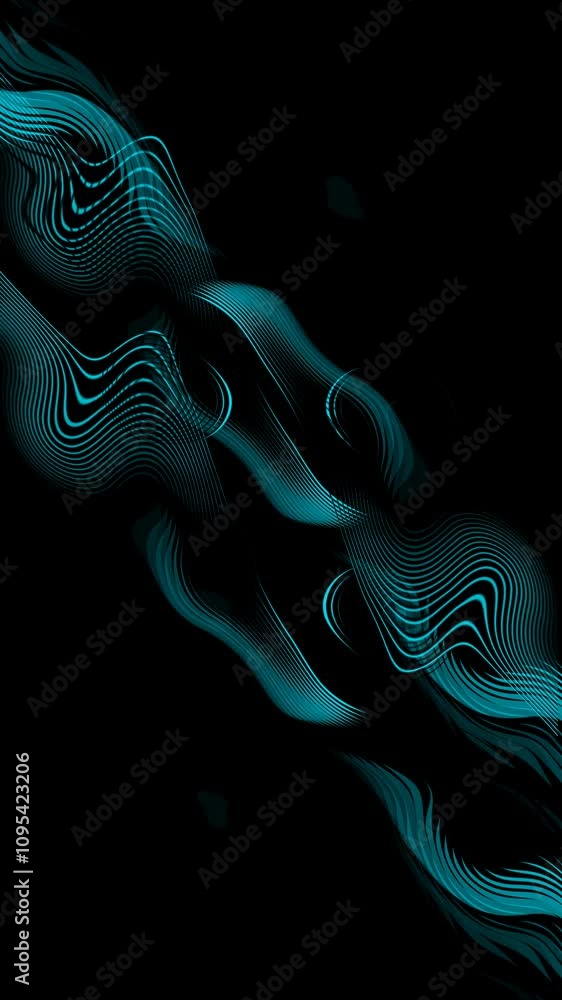 Aufkleber curved wavy lines tech futuristic motion background. dynamic abstract line waving loop line. metaver