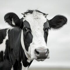 Cow  Cow  Cow  Black And White Cattle Cow Head Closeup