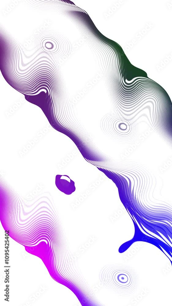 Aufkleber curved wavy lines tech futuristic motion background. dynamic abstract line waving loop line. metaver