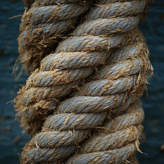 Close-up of Twisted Hemp Rope