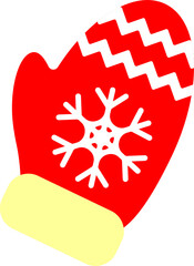 Winter mittens icon, Christmas isolated symbol, Xmas symbol on transparent background.  PNG illustration